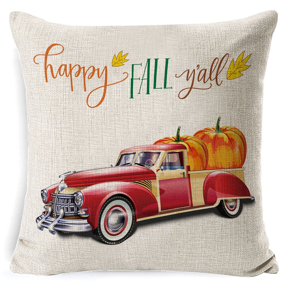 Thanksgiving pumpkin car sofa pillow - Here4you617