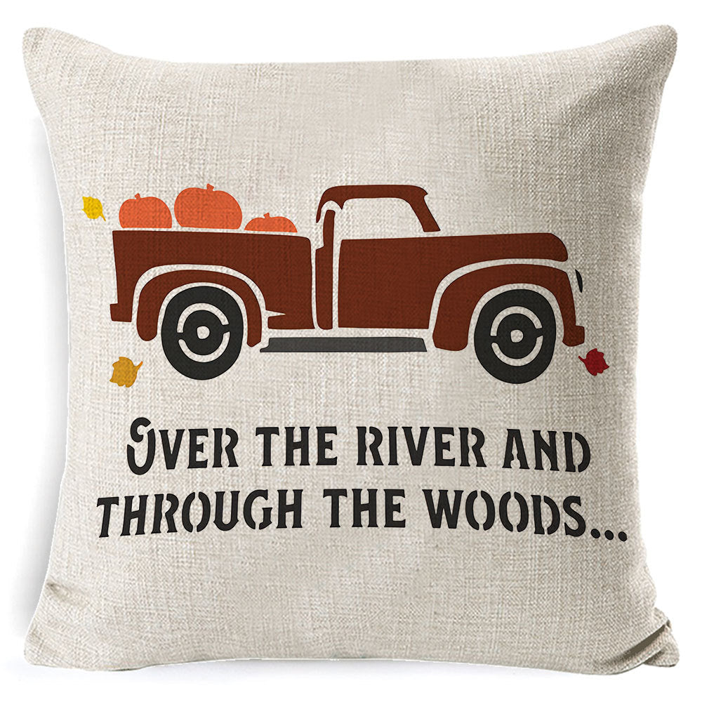 Thanksgiving pumpkin car sofa pillow - Here4you617